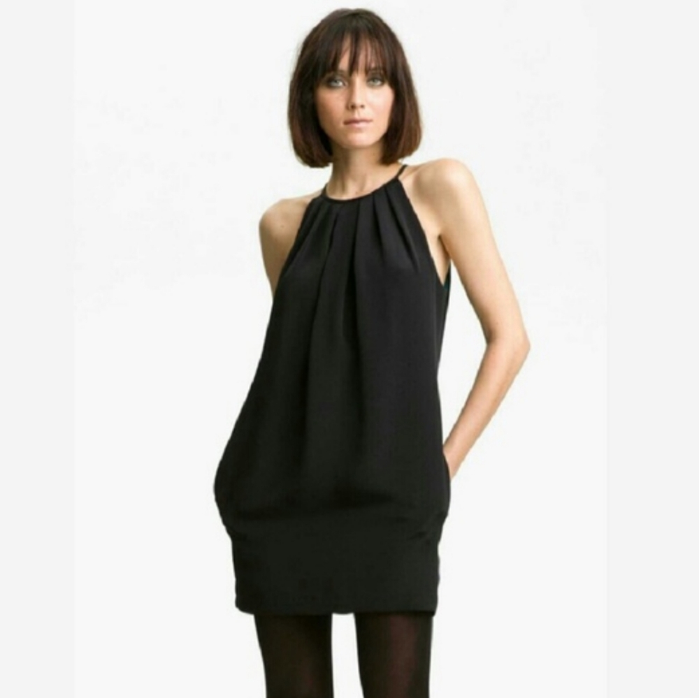 Jay Godfrey Hagen Halter Mini Dress Size 0 Silk Purple Colorblock